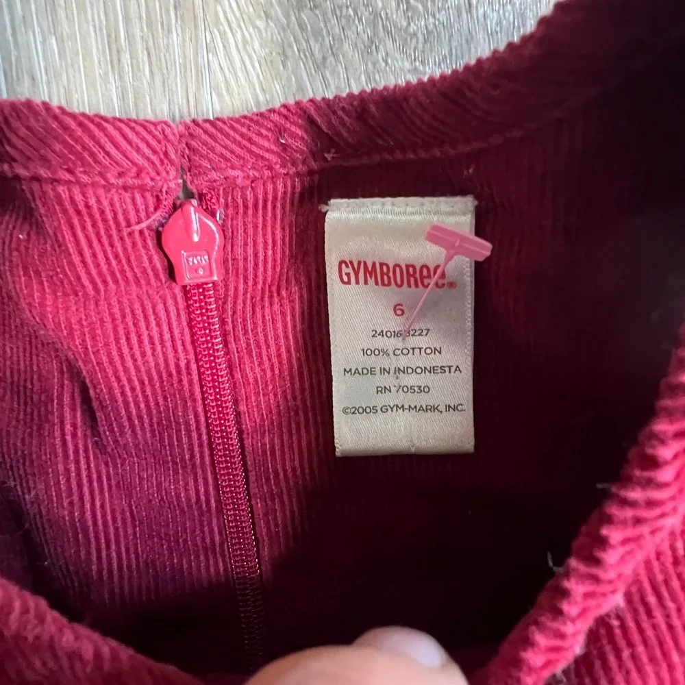 Gymboree Corduroy Dress Kids Size 6 Red Bow Accent Long Sleeve Holiday 240153227